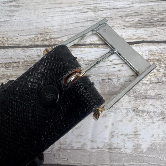 Nocona Belt Genuine Lizard Made in US Black Sz 34 Exotic Western Cowgirl - Picture 3 of 10